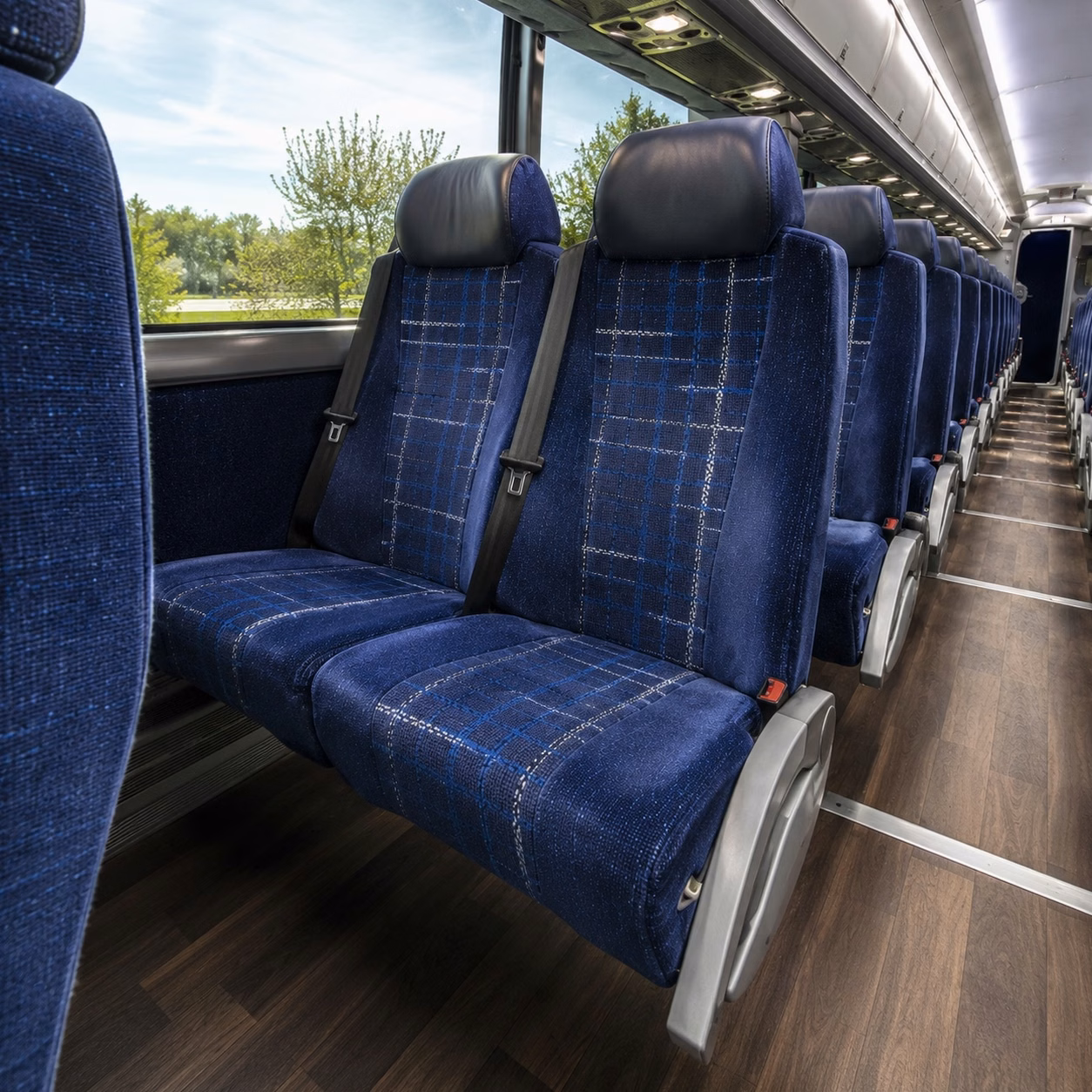 homestead charter bus rental interior